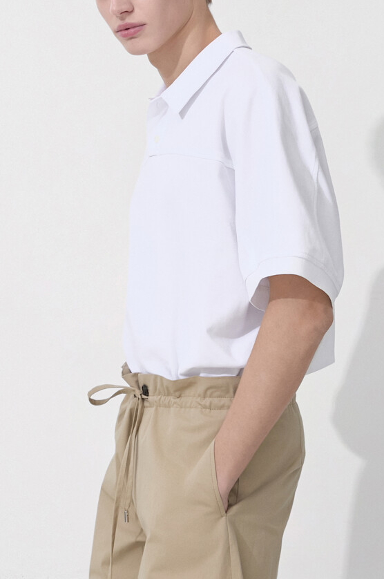 Color-Block Cupro Polo Shirt