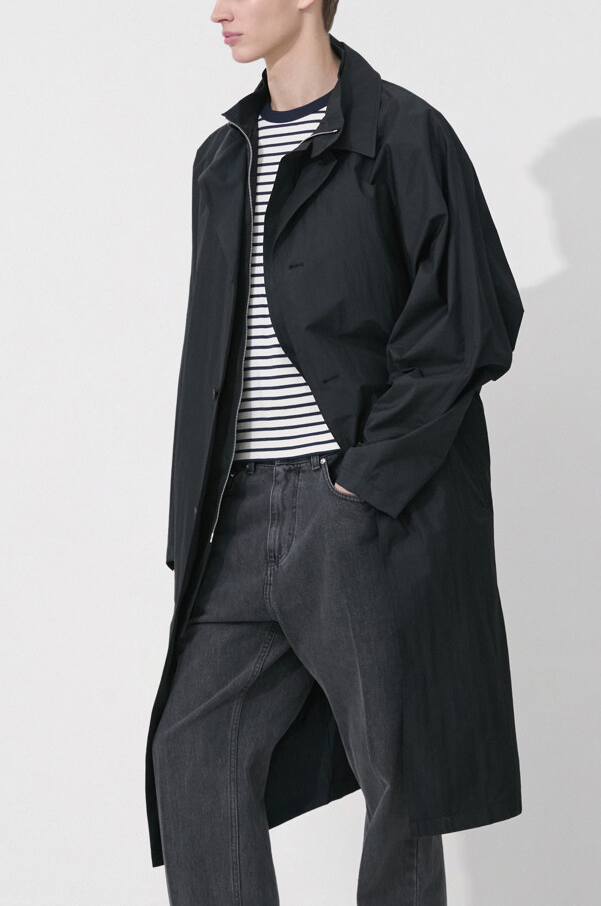 Layered Cotton-Knit Coat