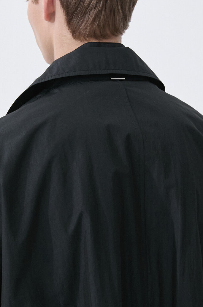Layered Cotton-Knit Coat
