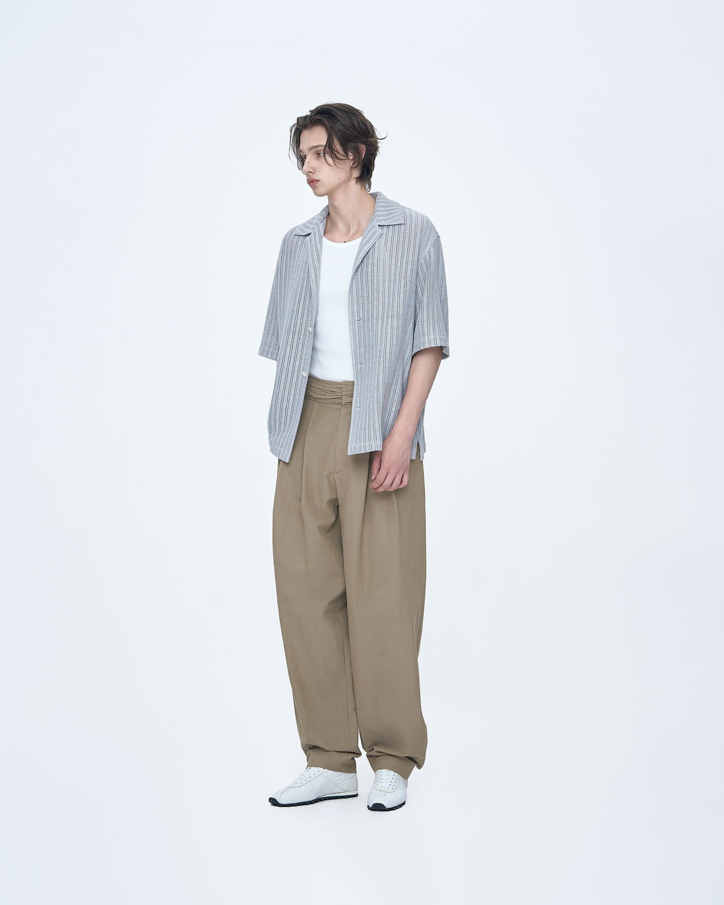 Ruched Waist Tuck Pants