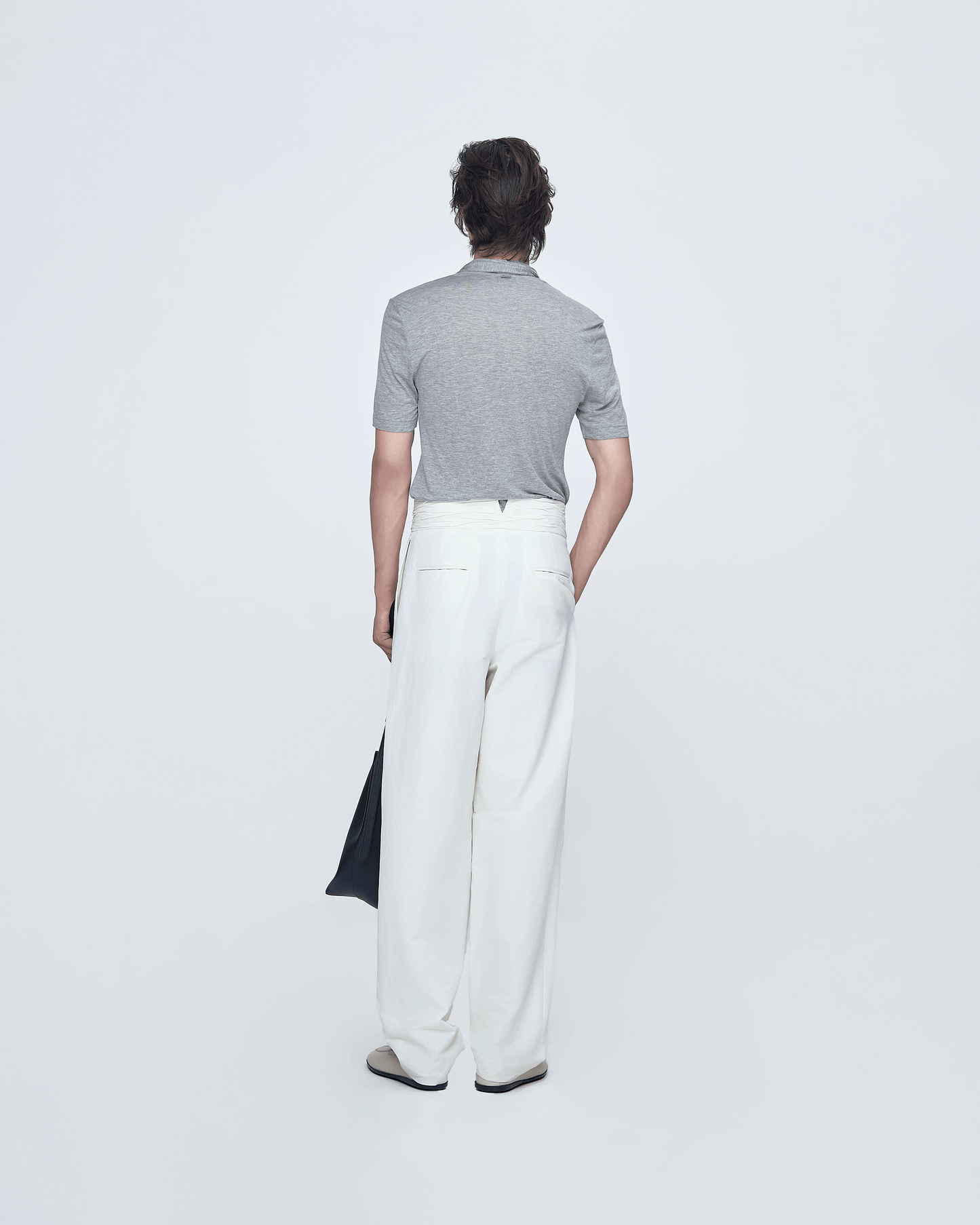 Ruched Waist Tuck Pants