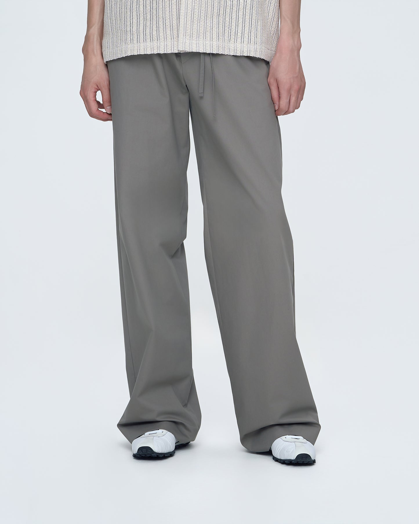 Cotton Pants With Waist Tie