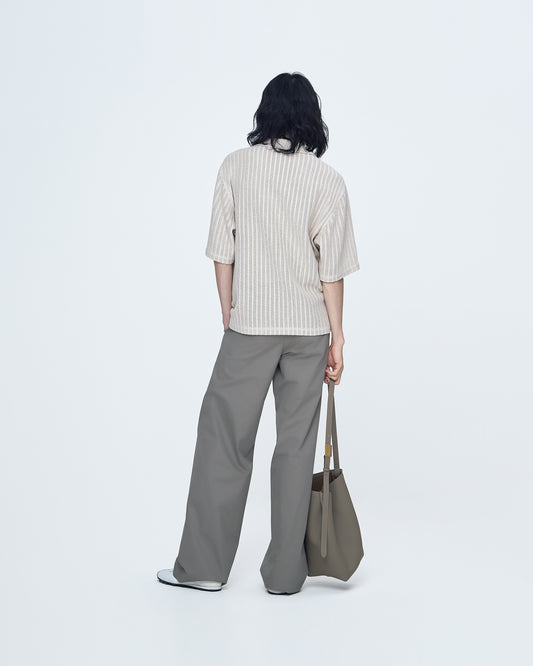 Cotton Pants With Waist Tie