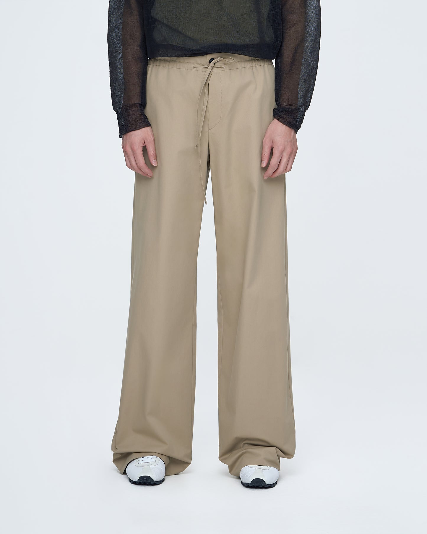 Cotton Pants With Waist Tie