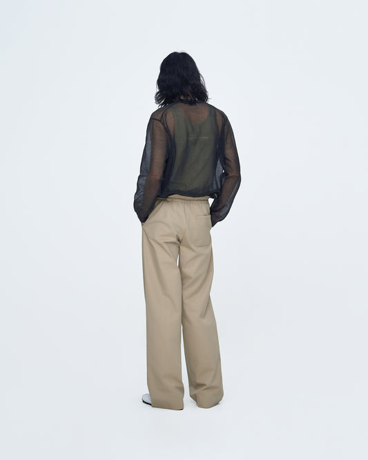 Cotton Pants With Waist Tie