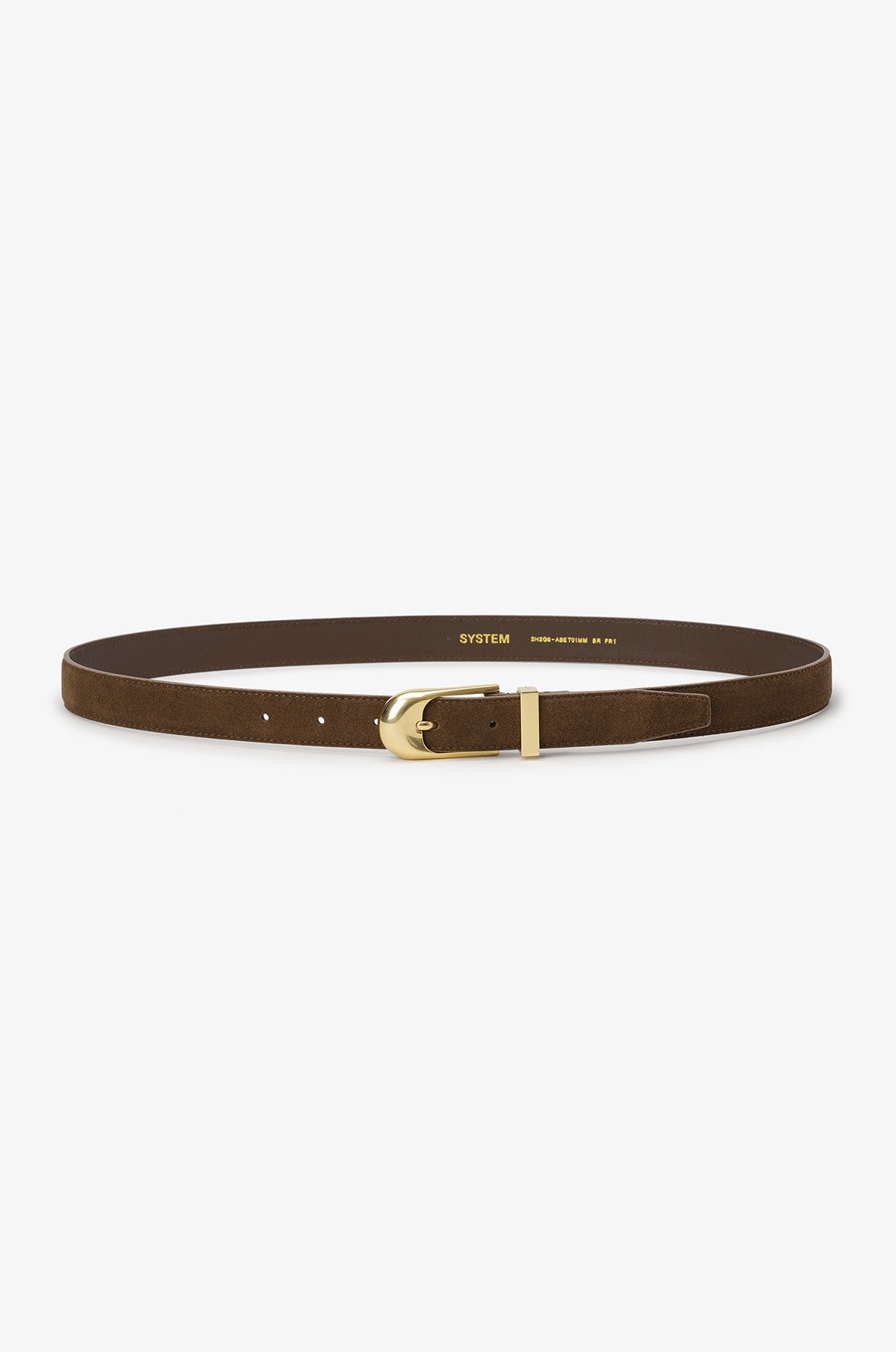 Curved Buckle Leather Belt