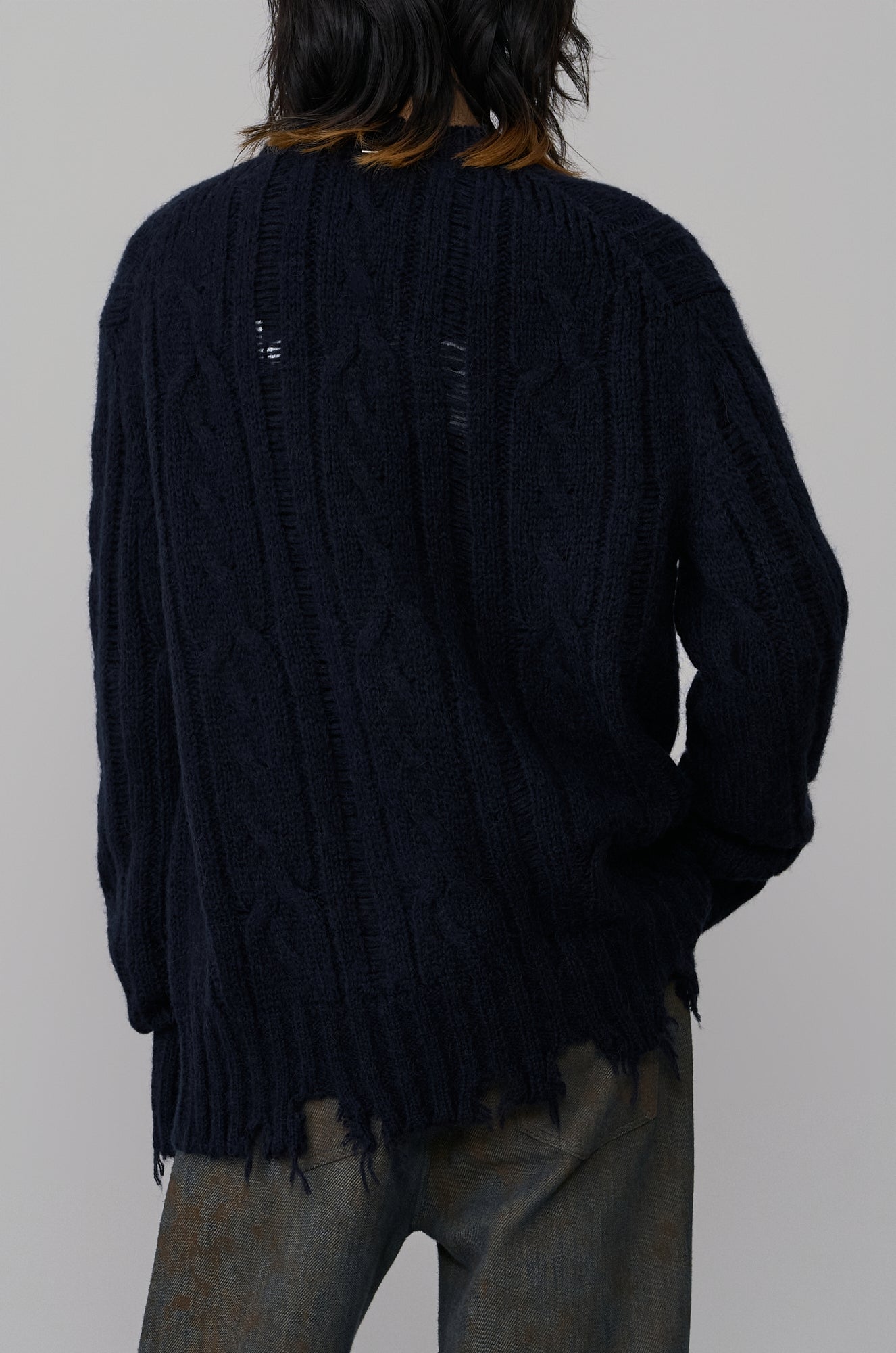 DISTRESSED KNIT PULLOVER