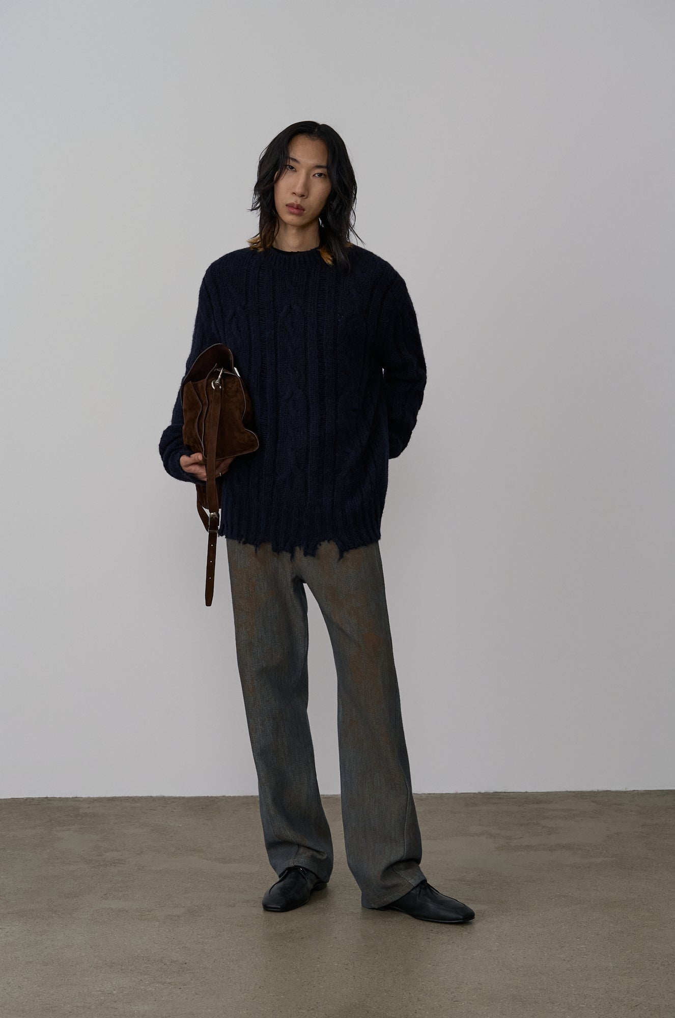 DISTRESSED KNIT PULLOVER