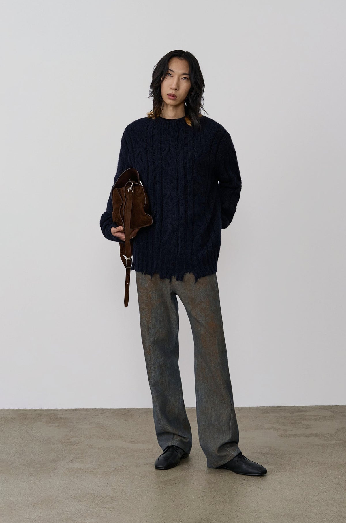 DISTRESSED KNIT PULLOVER