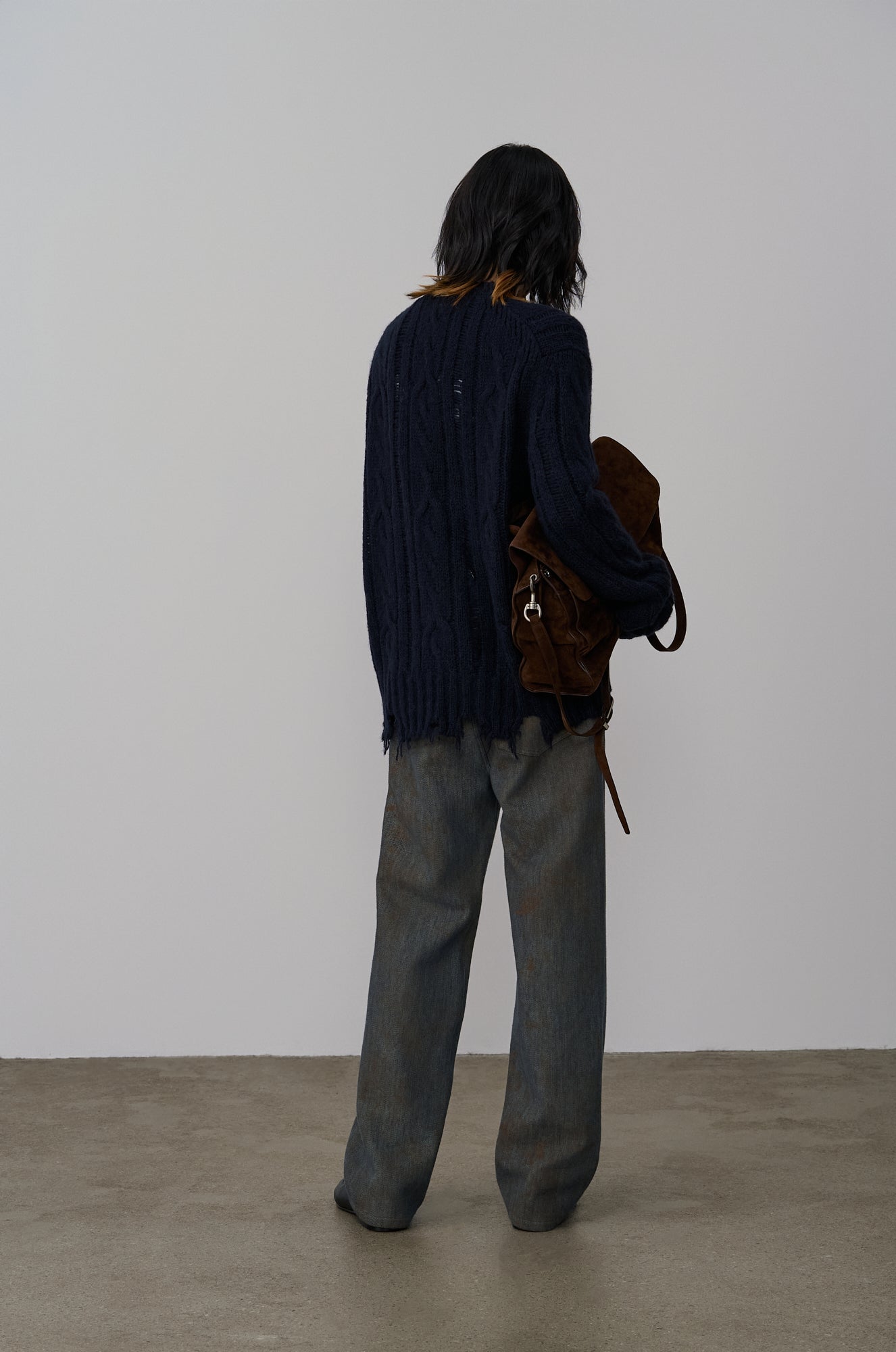 DISTRESSED KNIT PULLOVER