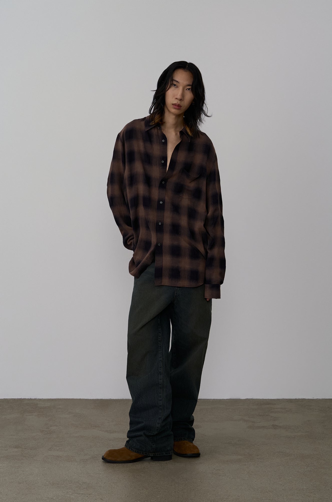 OVER DYEING WIDE DENIM PANTS