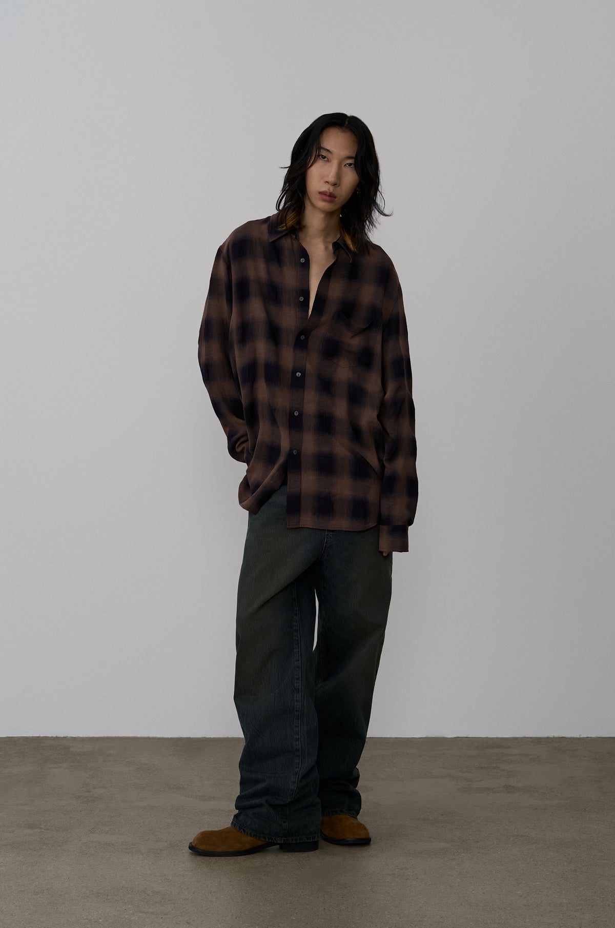 OVER DYEING WIDE DENIM PANTS