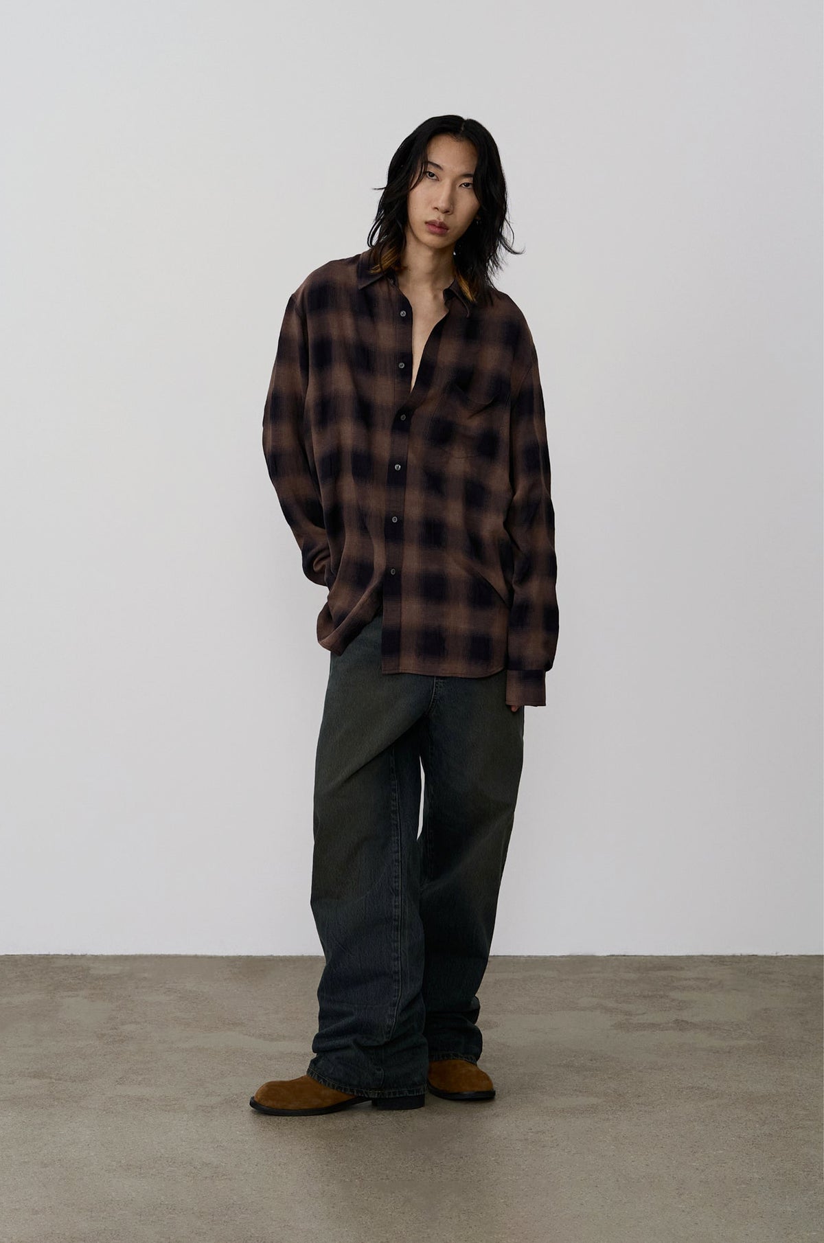 OVER DYEING WIDE DENIM PANTS