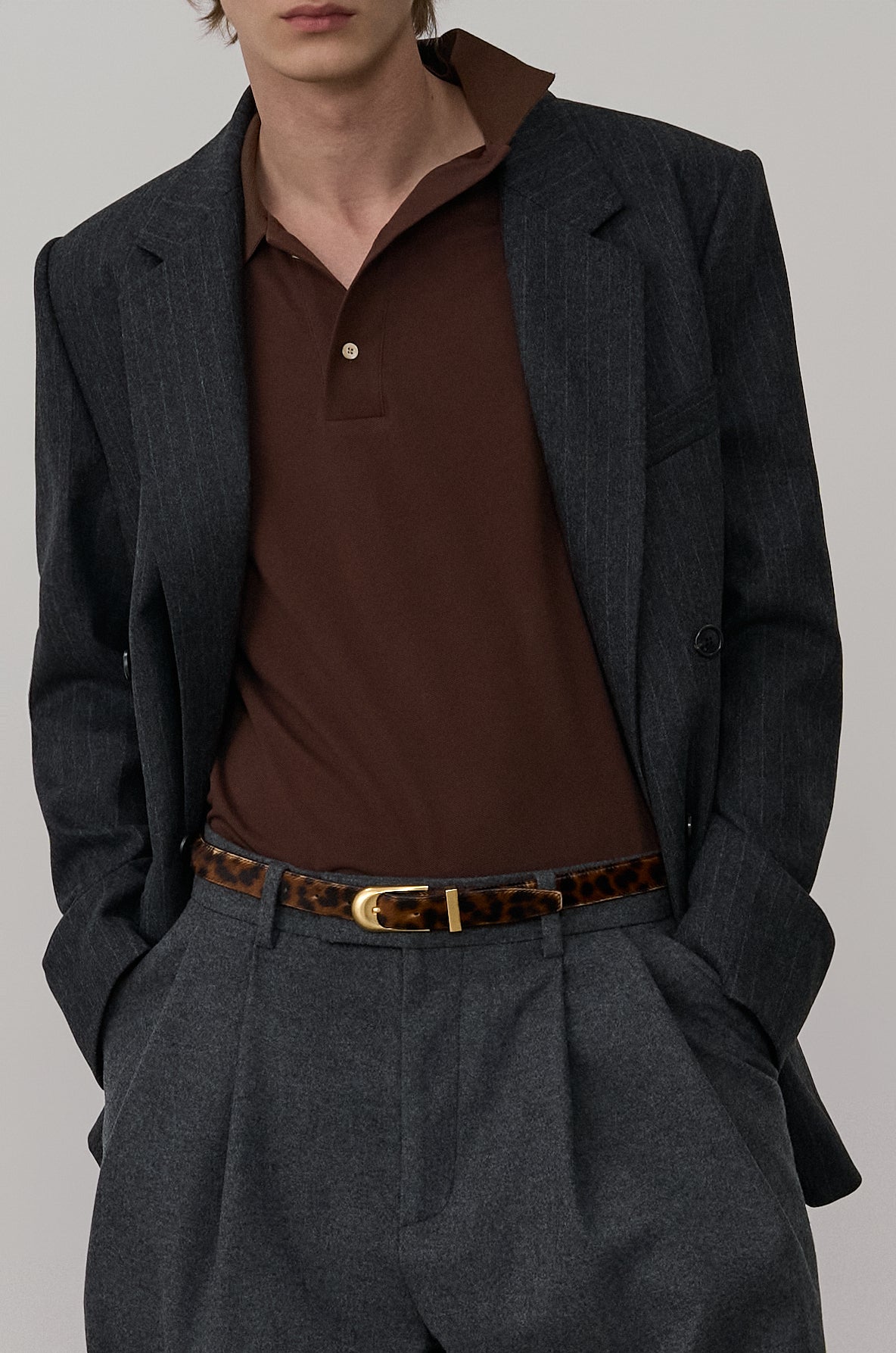 ASYMMETRIC-COLLAR POLO SHIRT