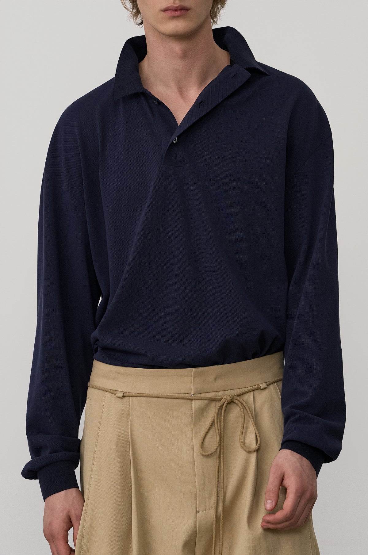 ASYMMETRIC-COLLAR POLO SHIRT