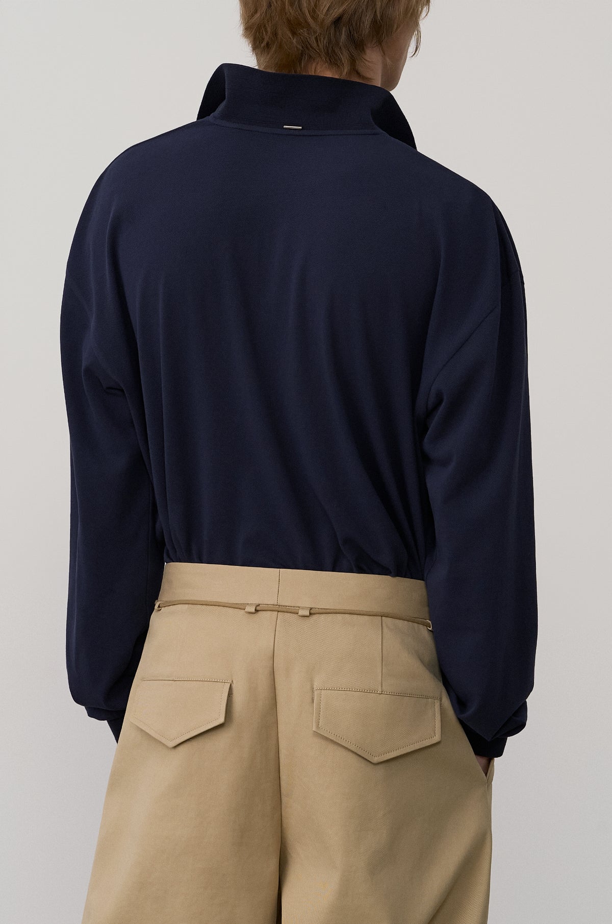 ASYMMETRIC-COLLAR POLO SHIRT