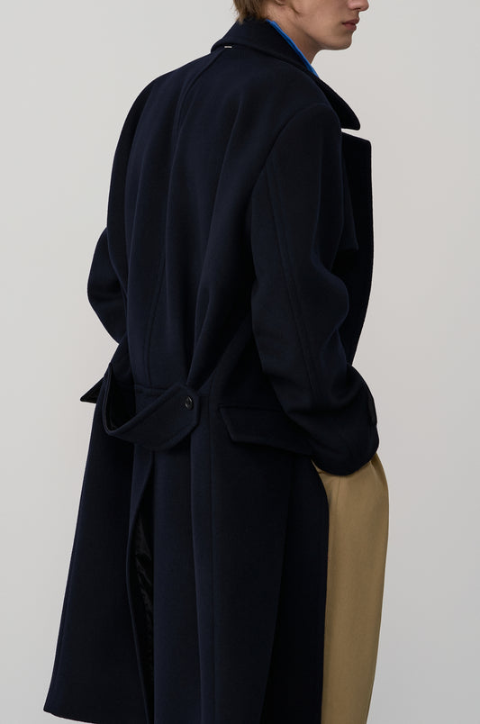WOOL DOUBLE-BREASTED TRENCH COAT