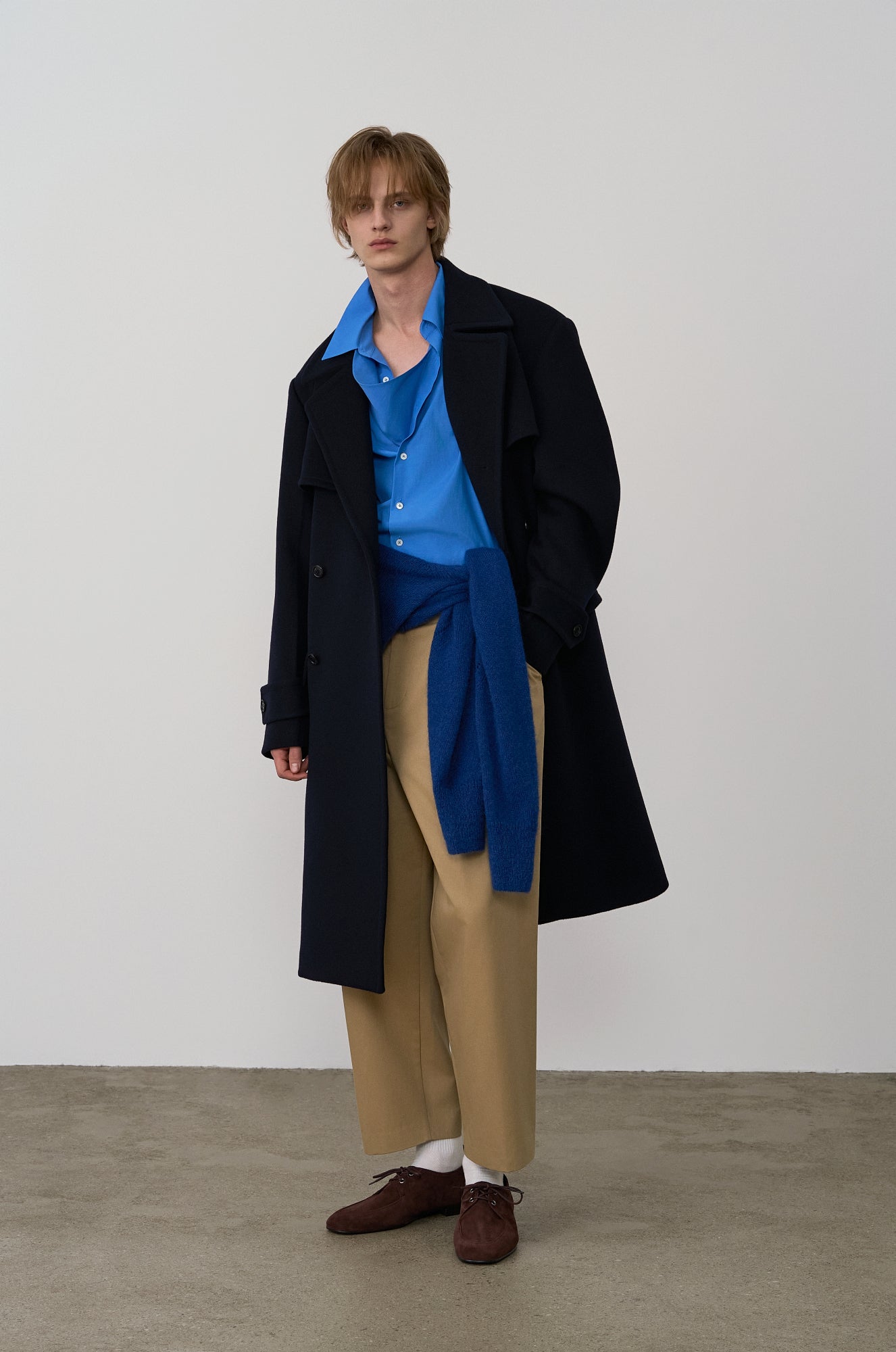 WOOL DOUBLE-BREASTED TRENCH COAT