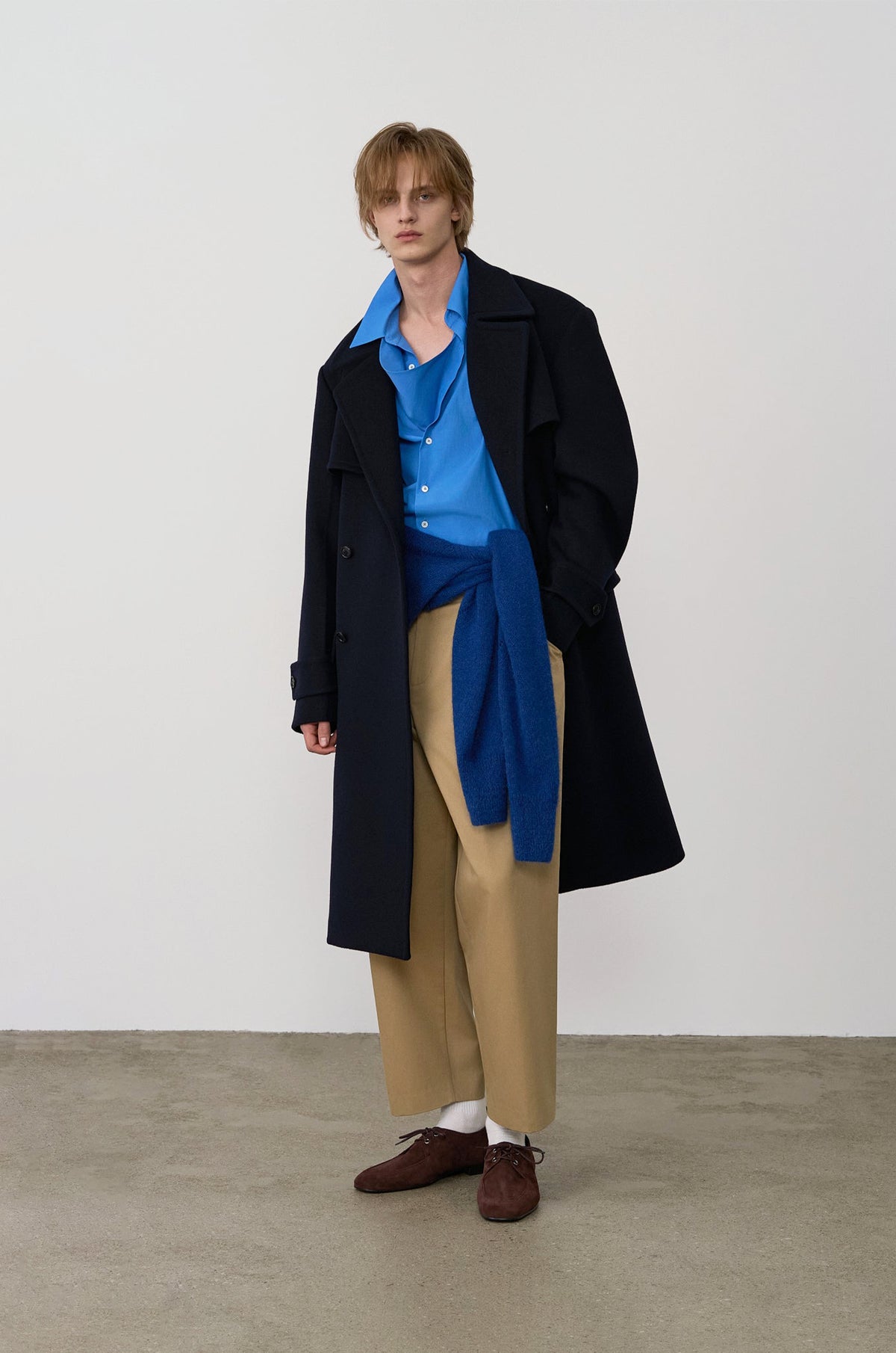 WOOL DOUBLE-BREASTED TRENCH COAT