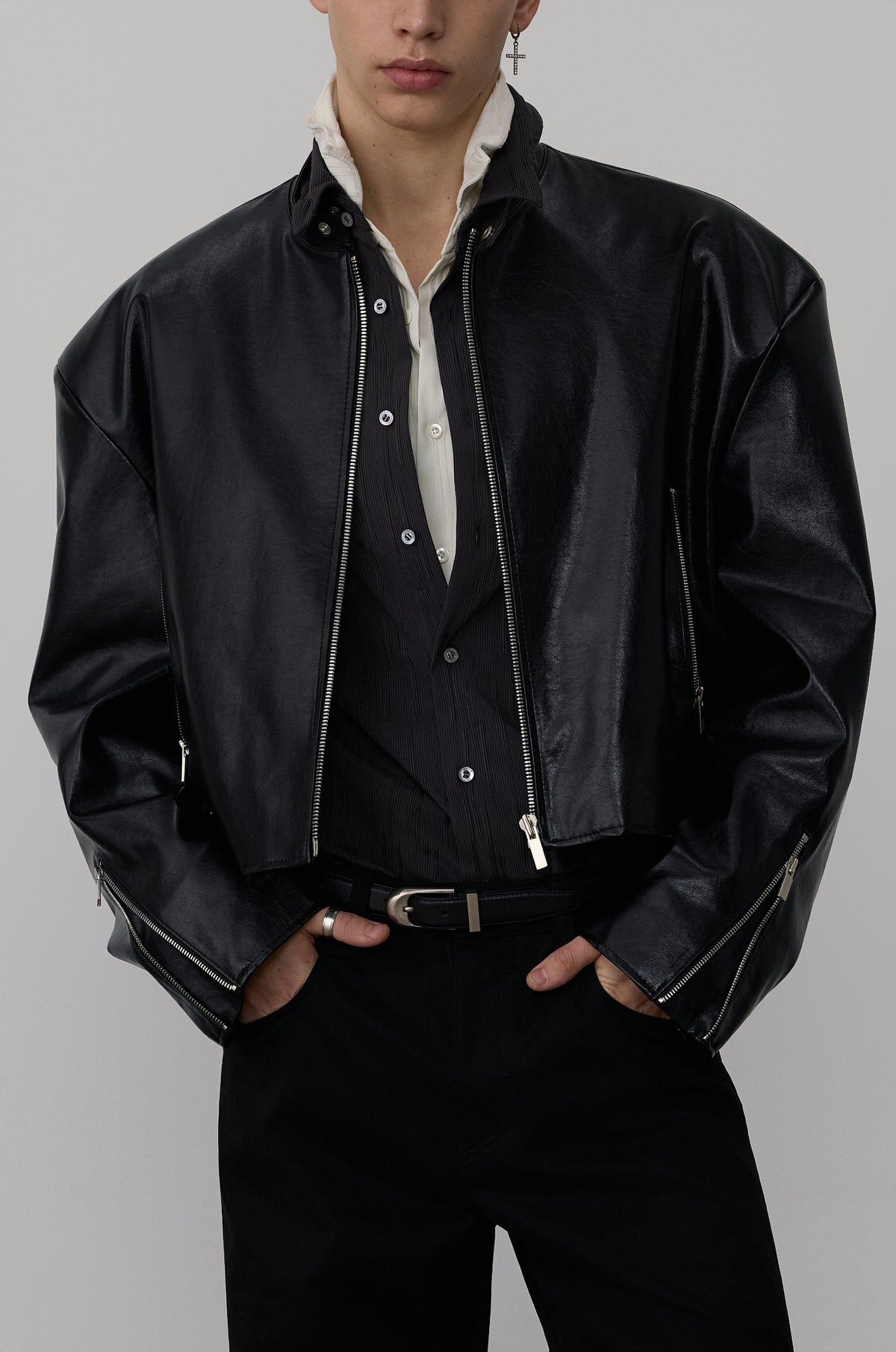 ZIP-UP DETAIL COATED JACKET