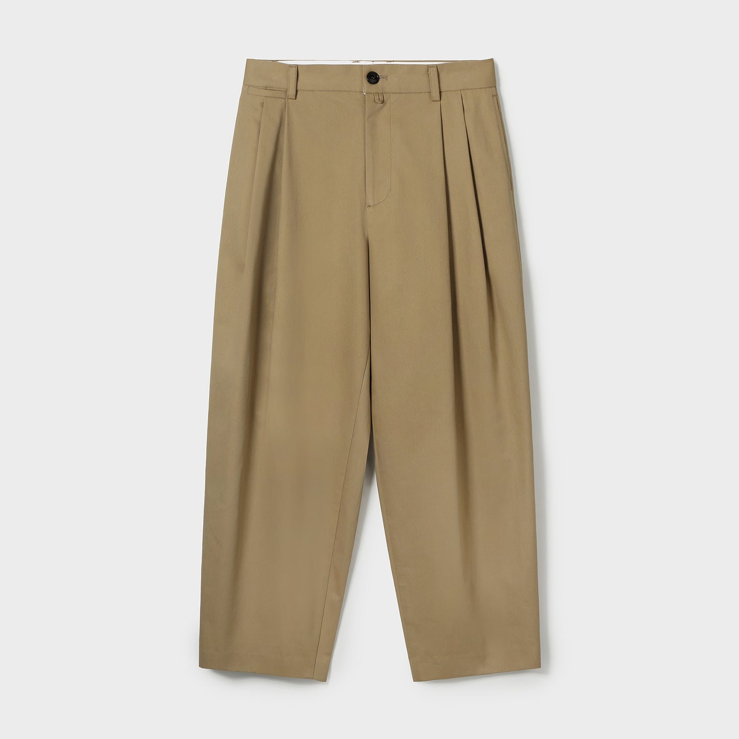 COTTON DOUBLE TUCKED PANTS