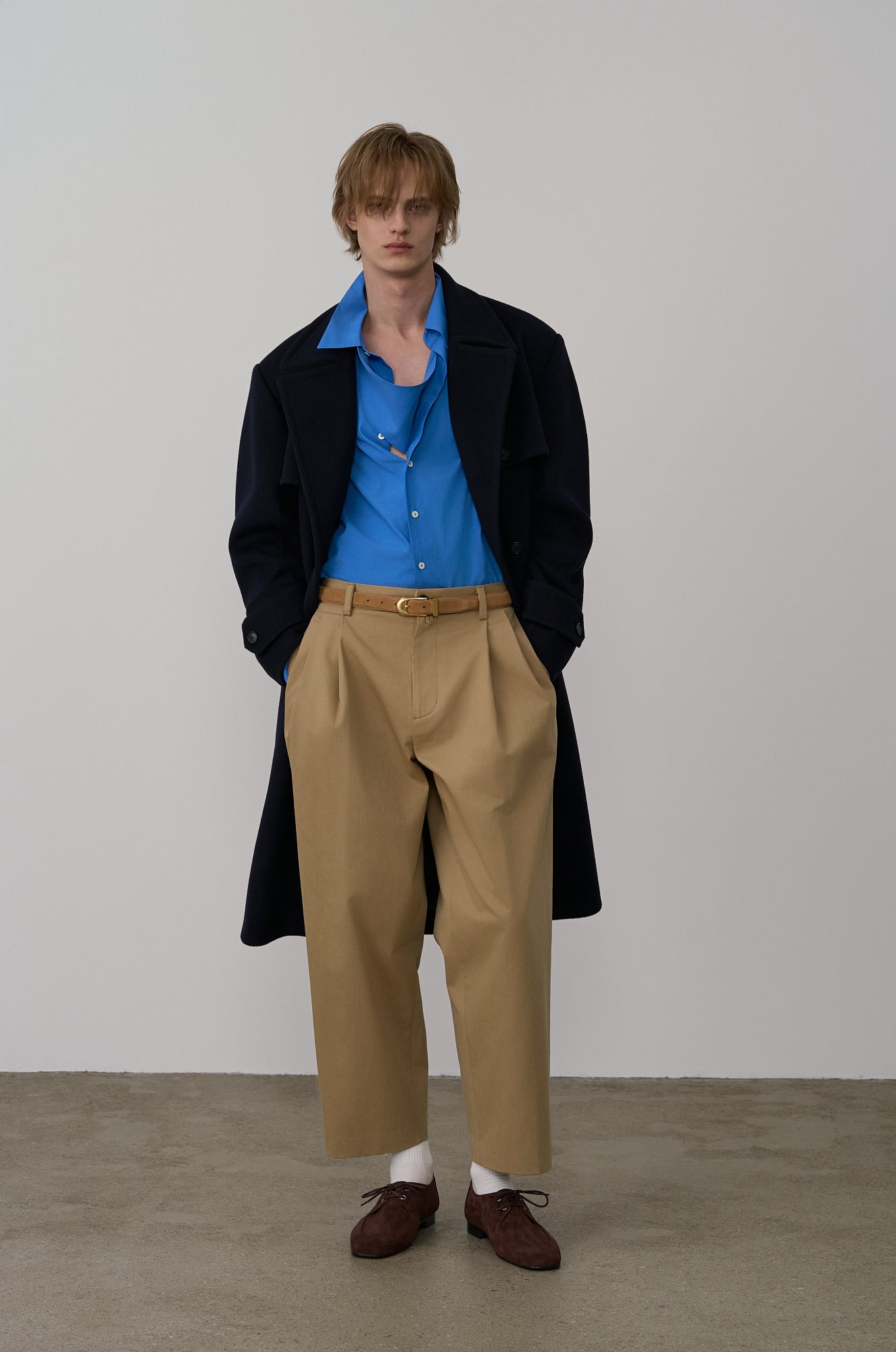COTTON DOUBLE TUCKED PANTS