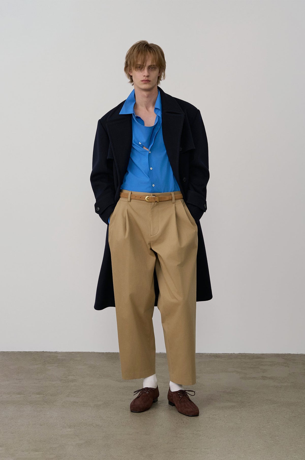 COTTON DOUBLE TUCKED PANTS