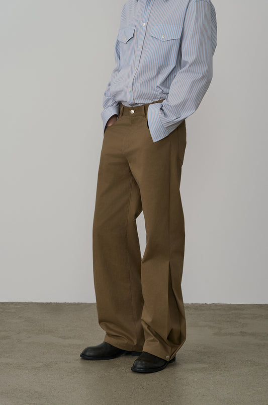 SIDE-PLEATED HEM PANTS