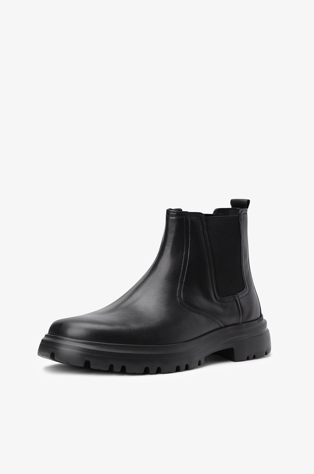 LEATHER PLATFORM CHELSEA BOOTS