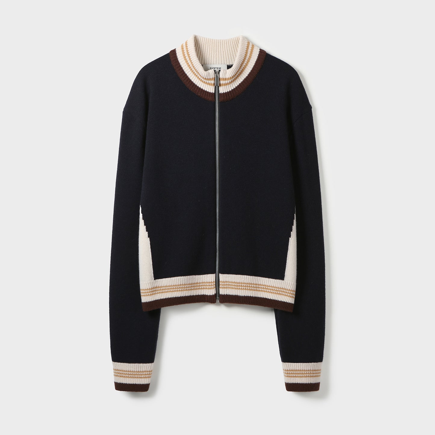 ROUND ZIP-UP KNIT CARDIGAN
