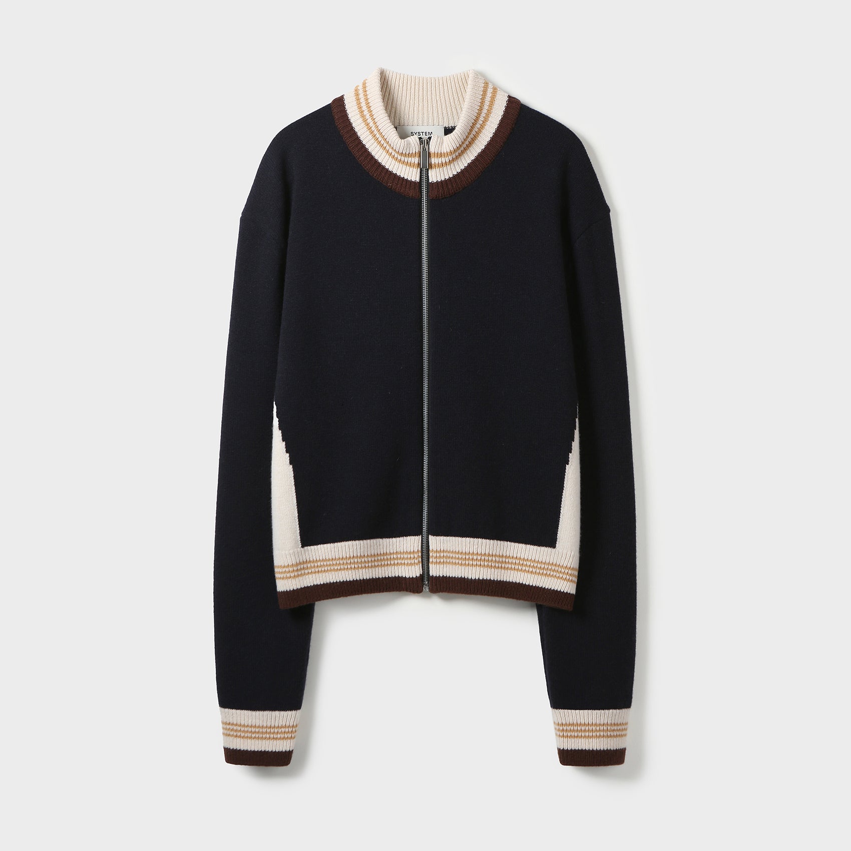 ROUND ZIP-UP KNIT CARDIGAN