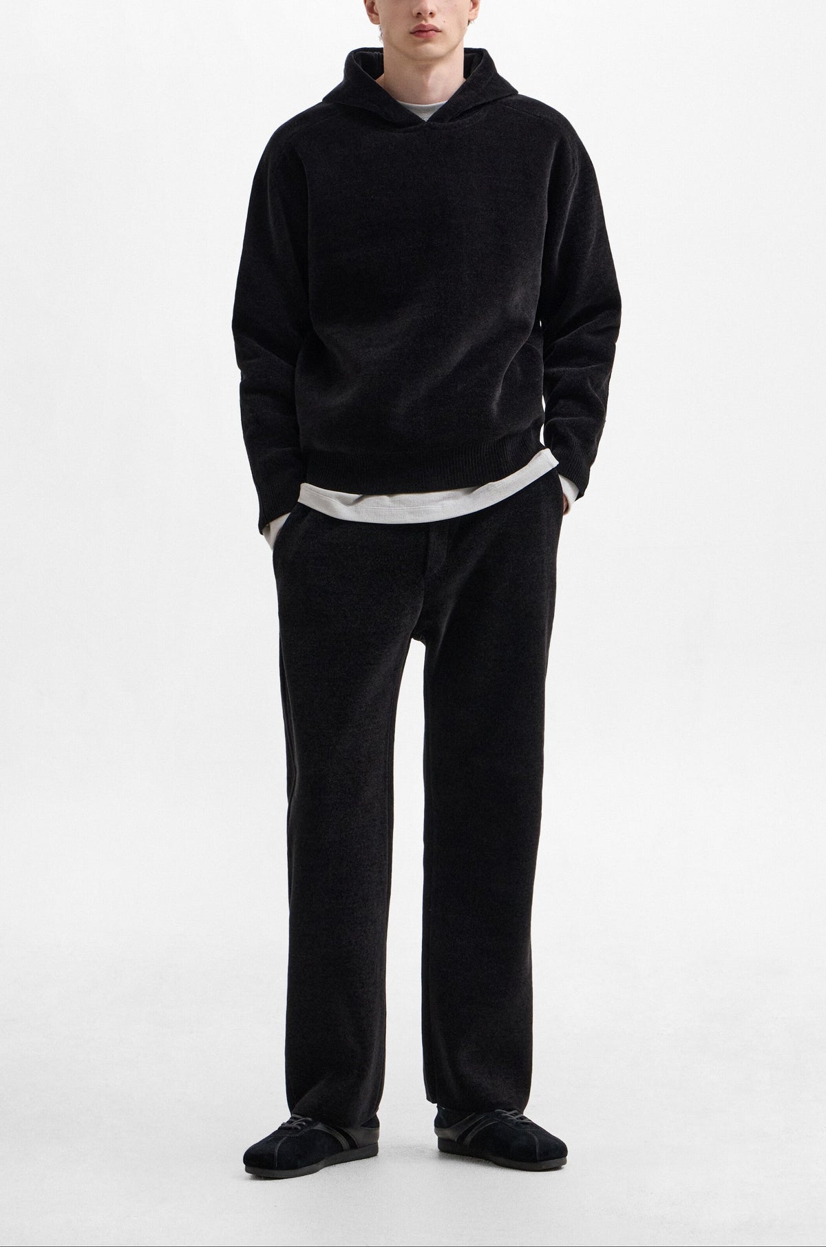FLOCKED TRACK PANTS