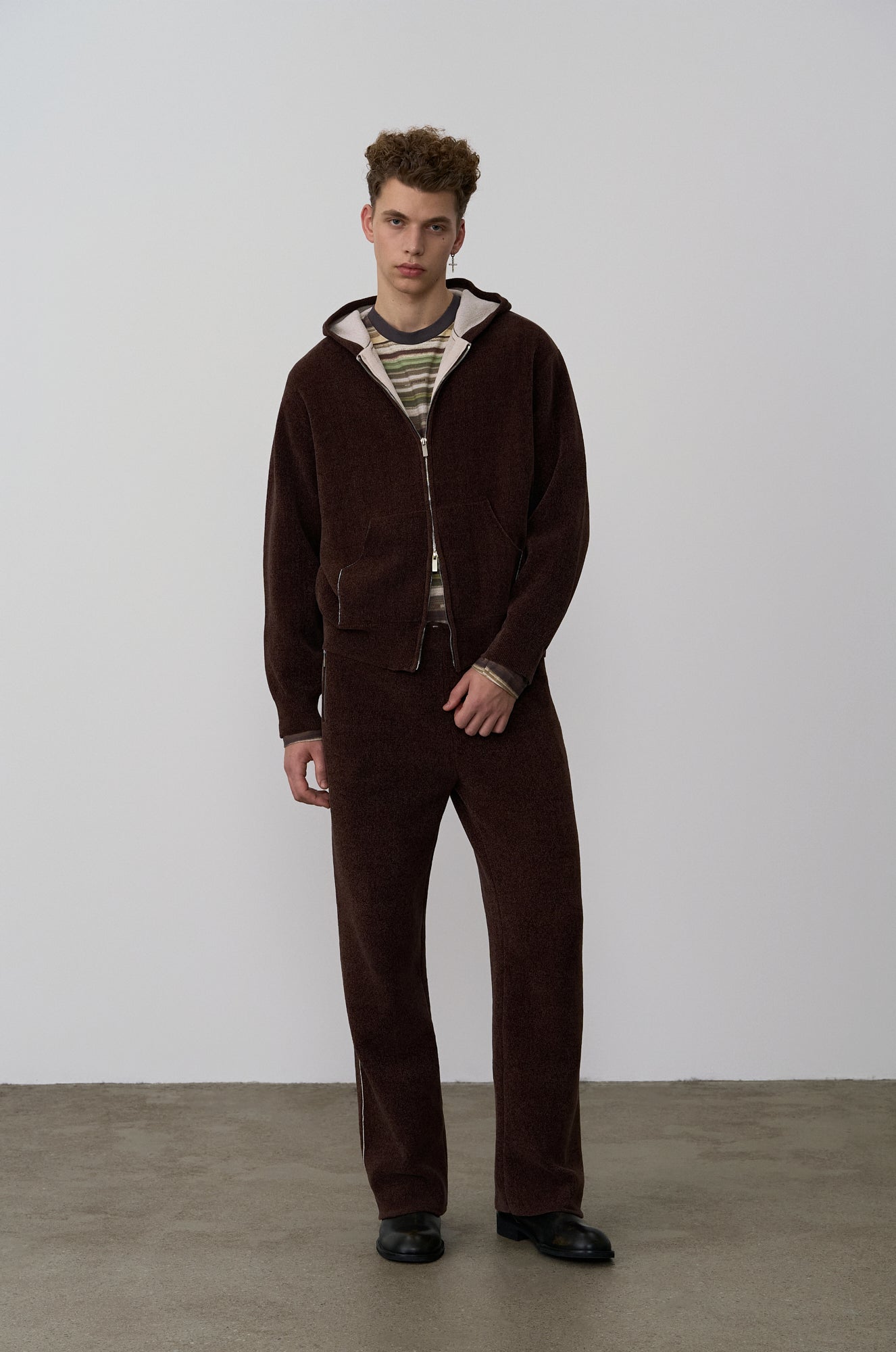 VELVET KNIT TRACK PANTS