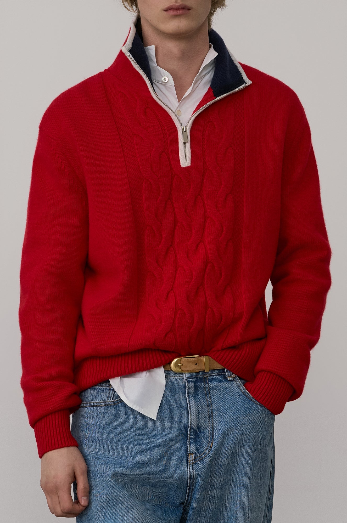 QUARTER ZIP KNIT PULLOVER