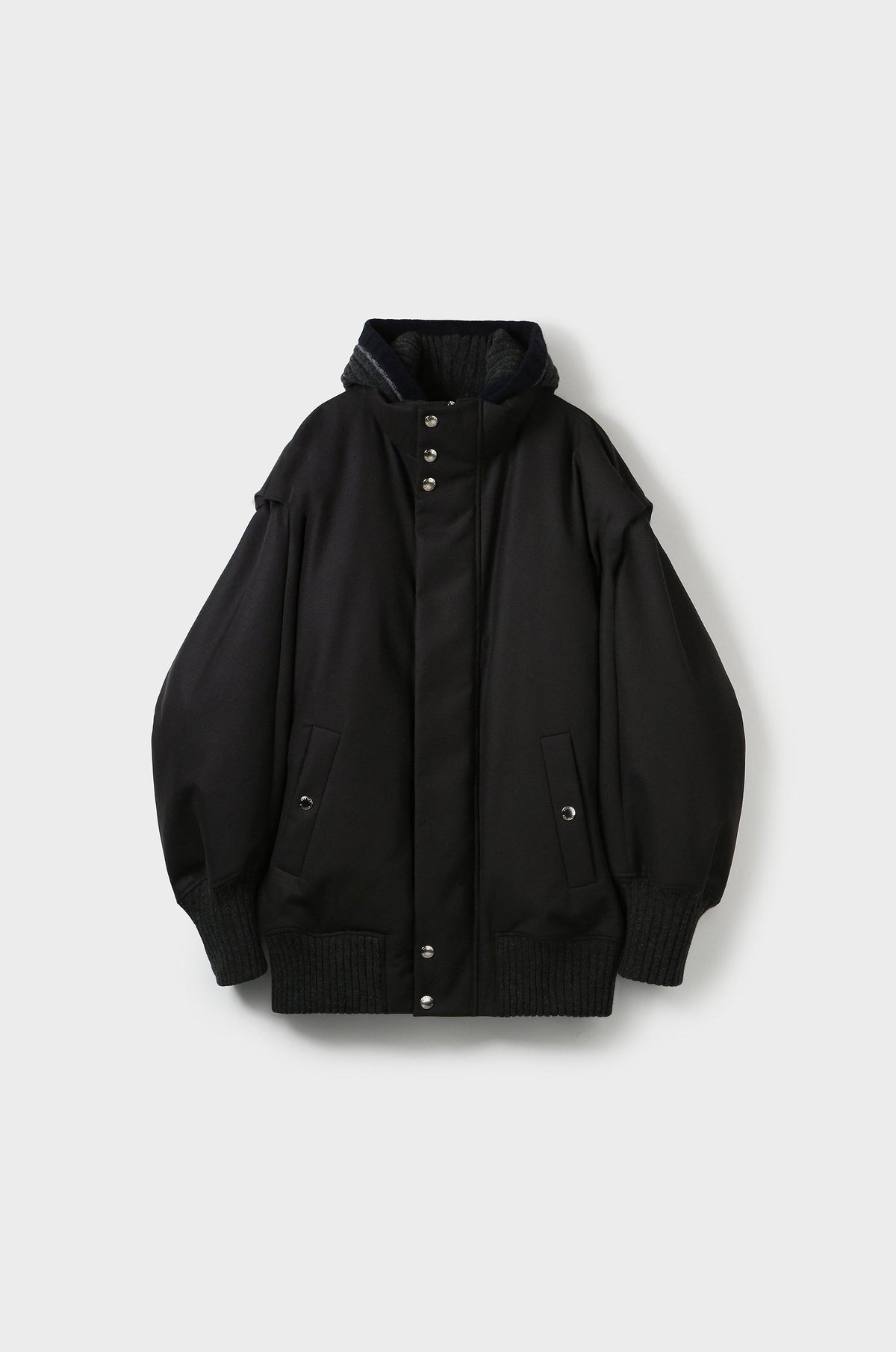 KNIT-HOOD DOWN JACKET
