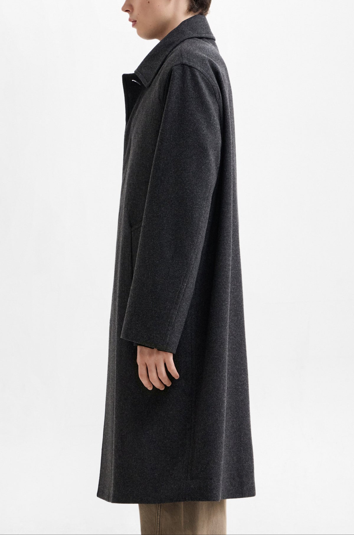 CASHMERE-BLEND HIDDEN-BUTTON COAT