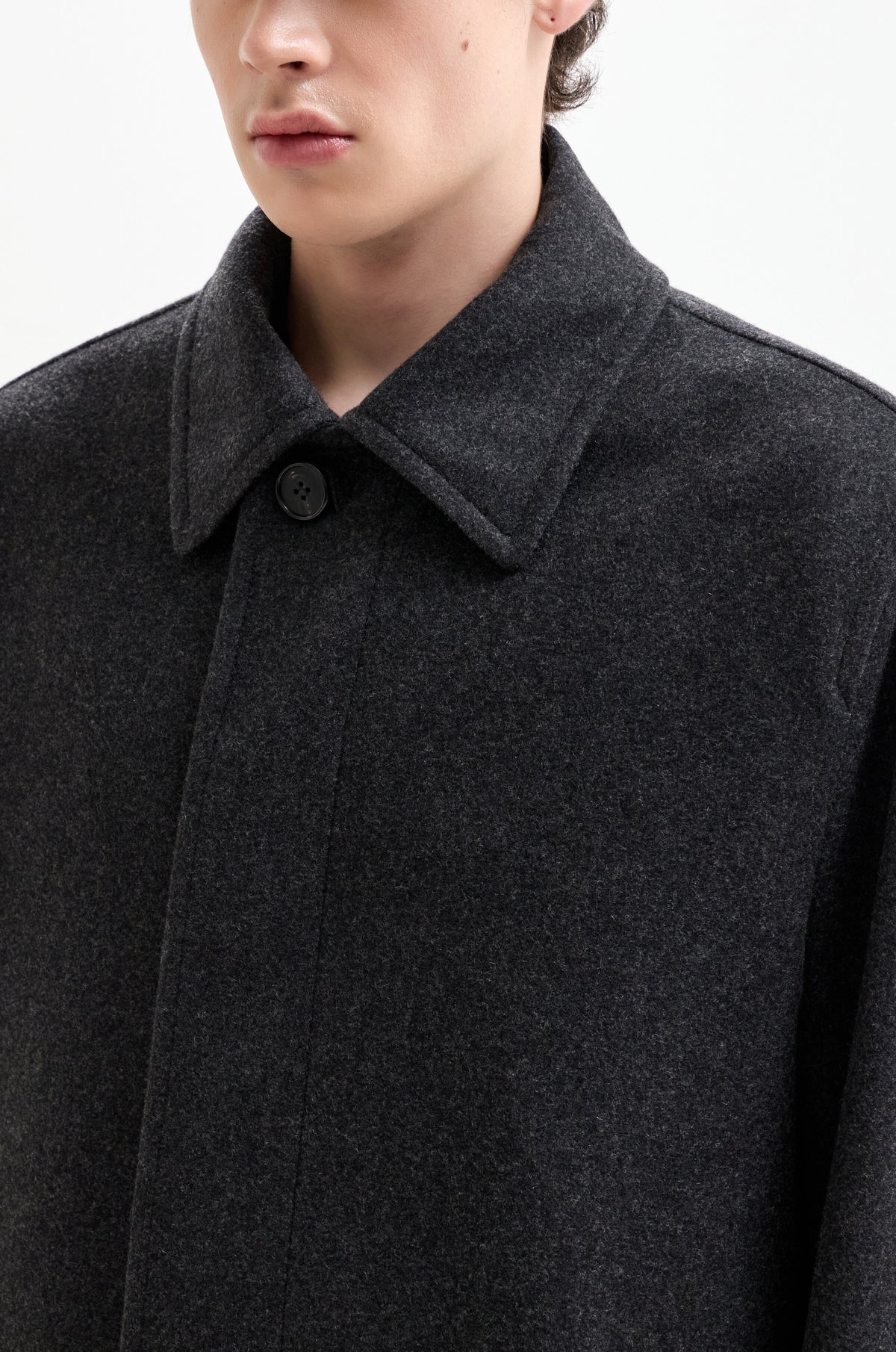 CASHMERE-BLEND HIDDEN-BUTTON COAT