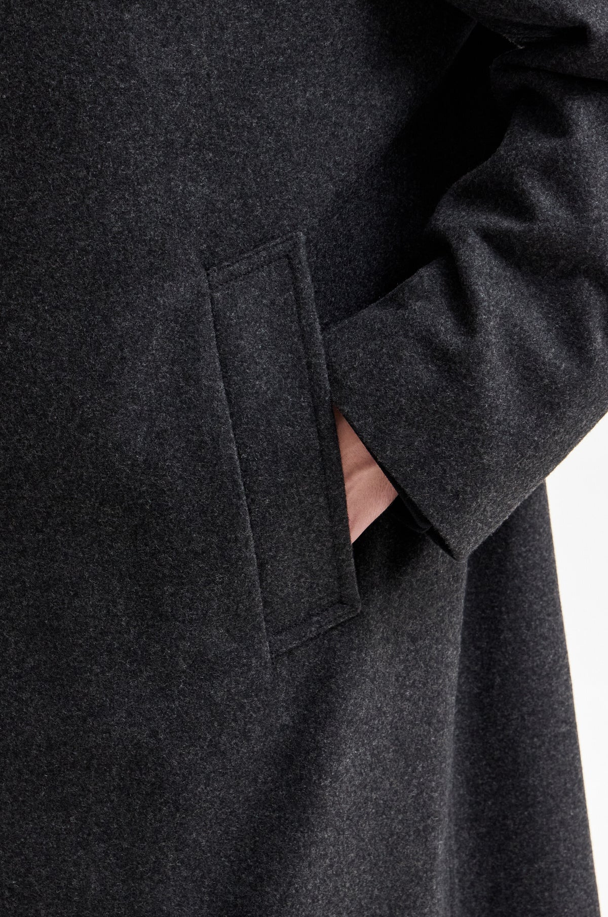 CASHMERE-BLEND HIDDEN-BUTTON COAT