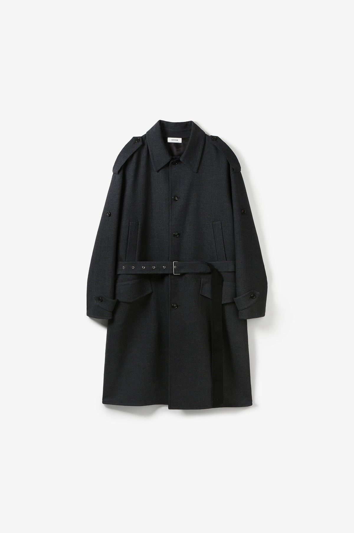 WOOL SINGLE-BREASTED TRENCH COAT