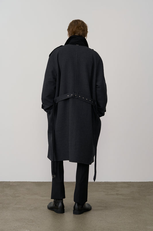 WOOL SINGLE-BREASTED TRENCH COAT