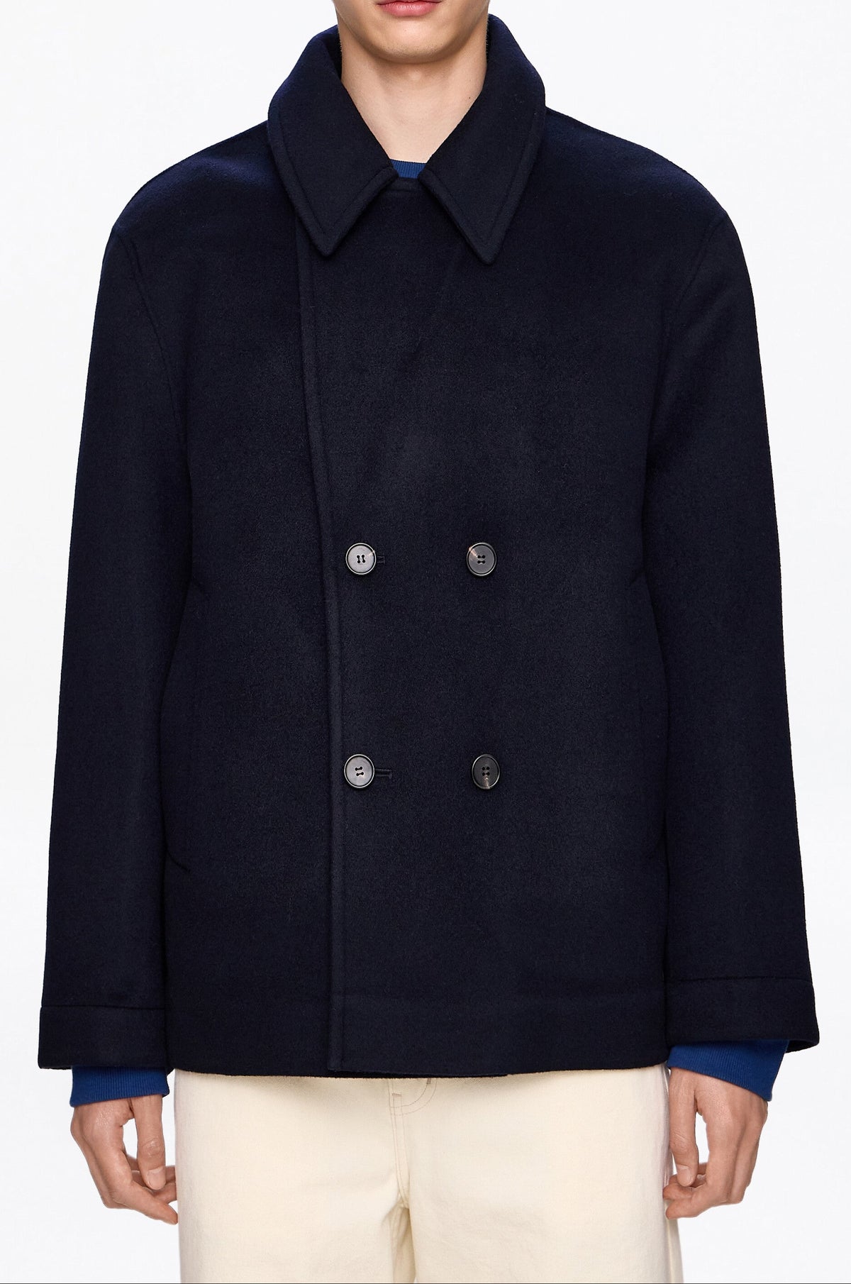 WOOL-CASHMERE DOUBLE-BREASTED PEACOAT