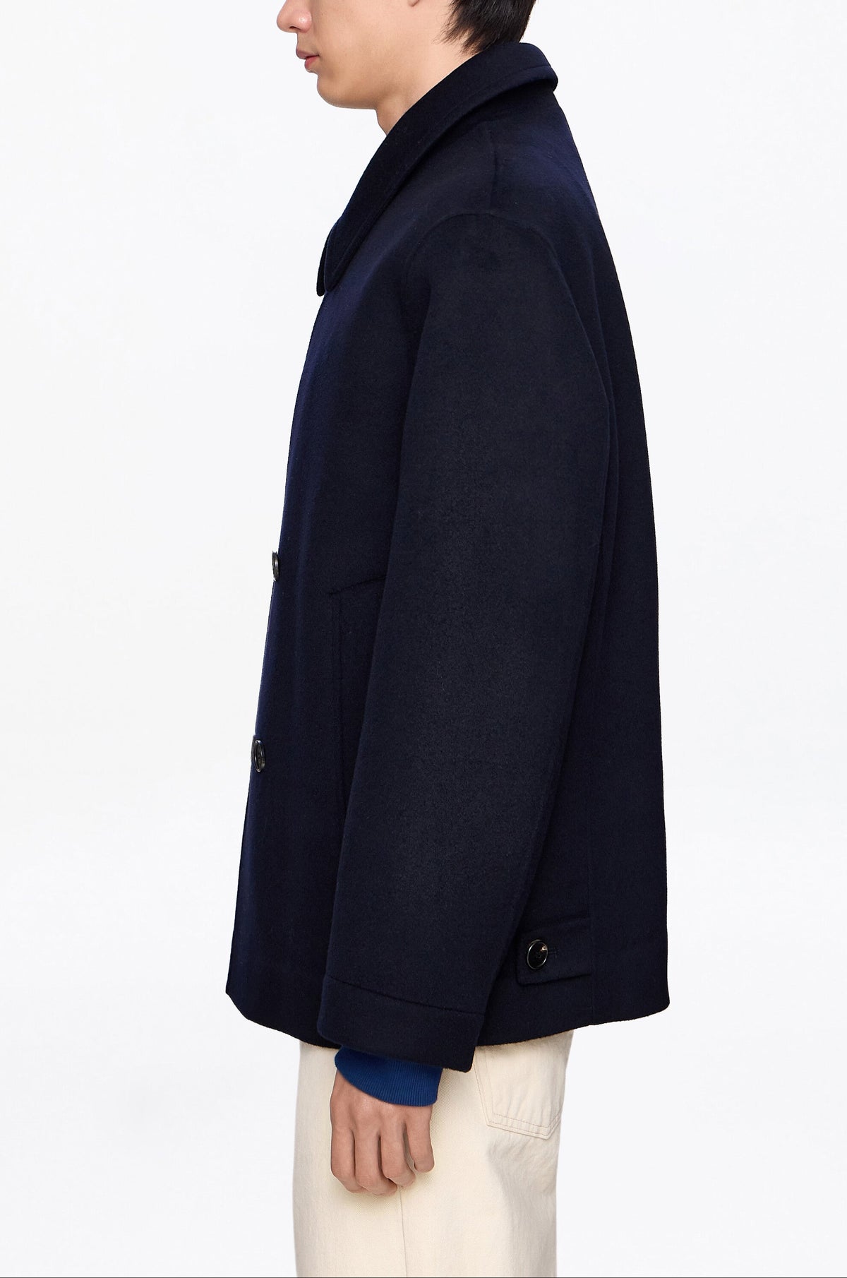 WOOL-CASHMERE DOUBLE-BREASTED PEACOAT
