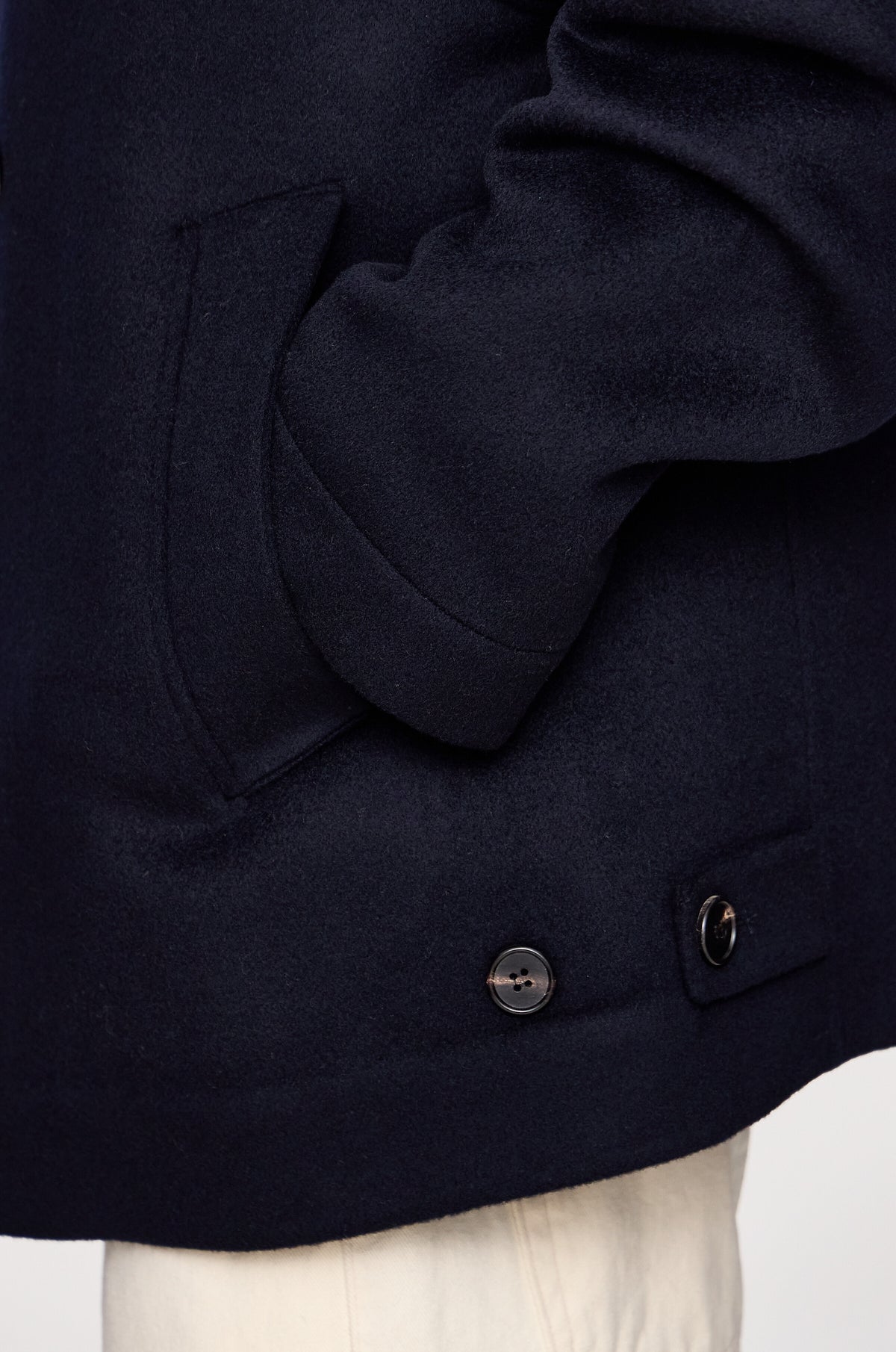WOOL-CASHMERE DOUBLE-BREASTED PEACOAT