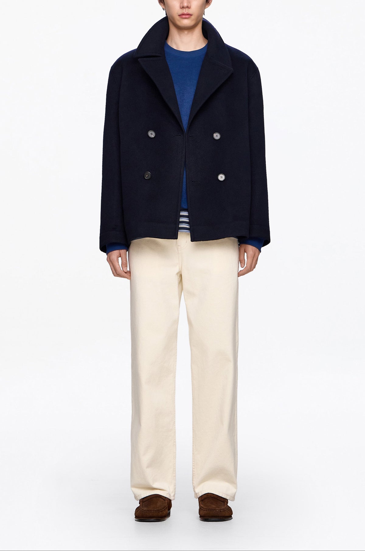 WOOL-CASHMERE DOUBLE-BREASTED PEACOAT
