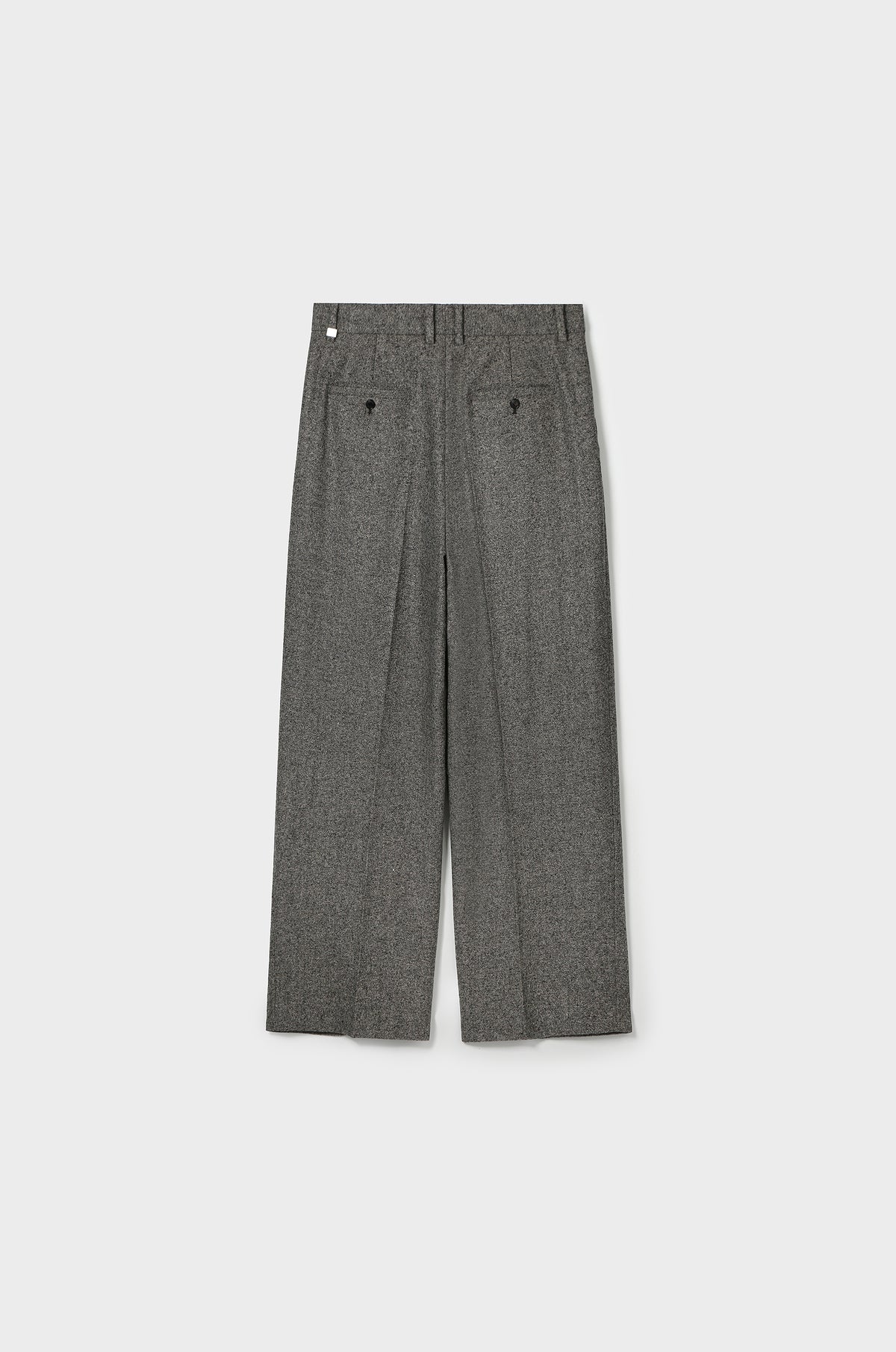 TEXTURED WOOL DOUBLE TUCKED WIDE PANTS