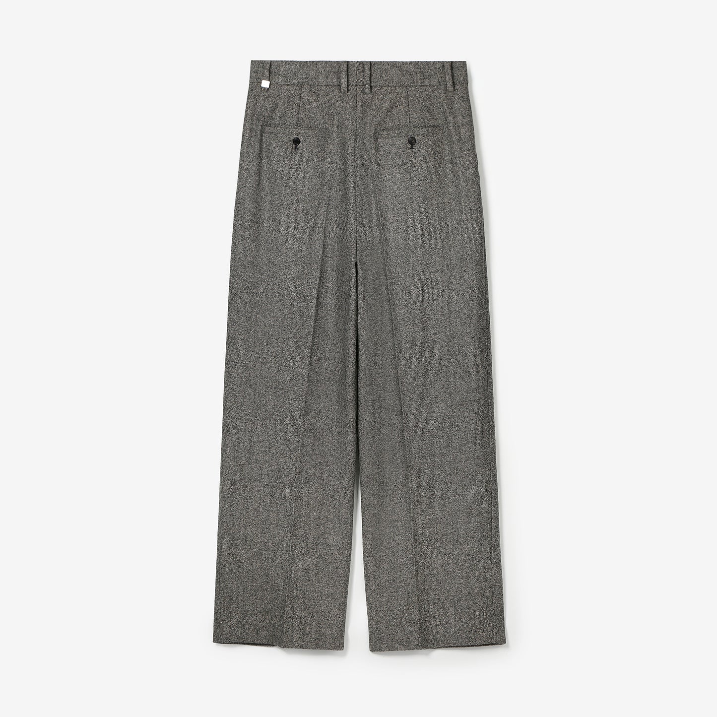 TEXTURED WOOL DOUBLE TUCKED WIDE PANTS