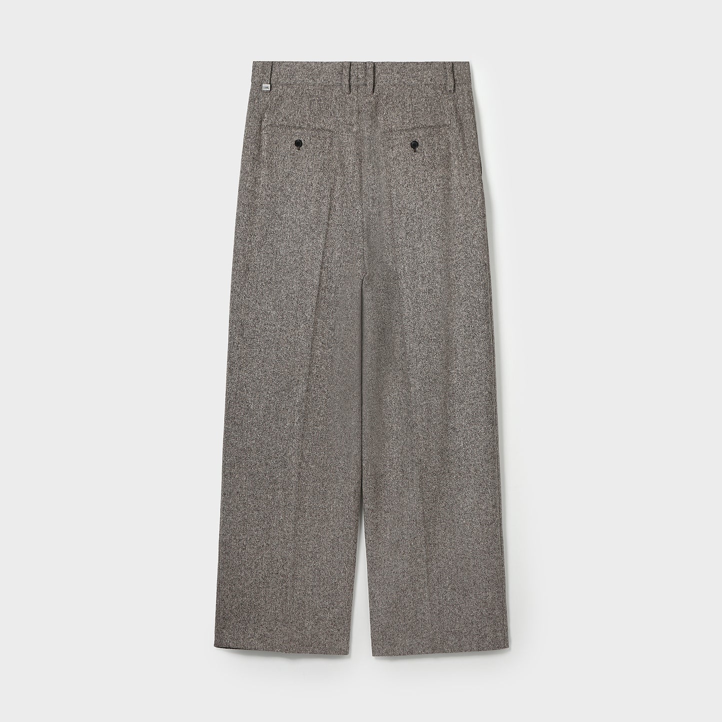 TEXTURED WOOL DOUBLE TUCKED WIDE PANTS