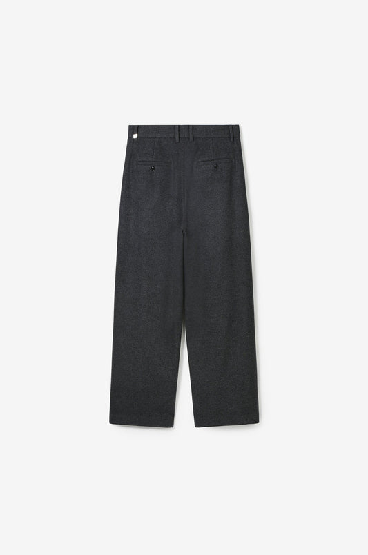 WOOL DOUBLE TUCKED WIDE PANTS