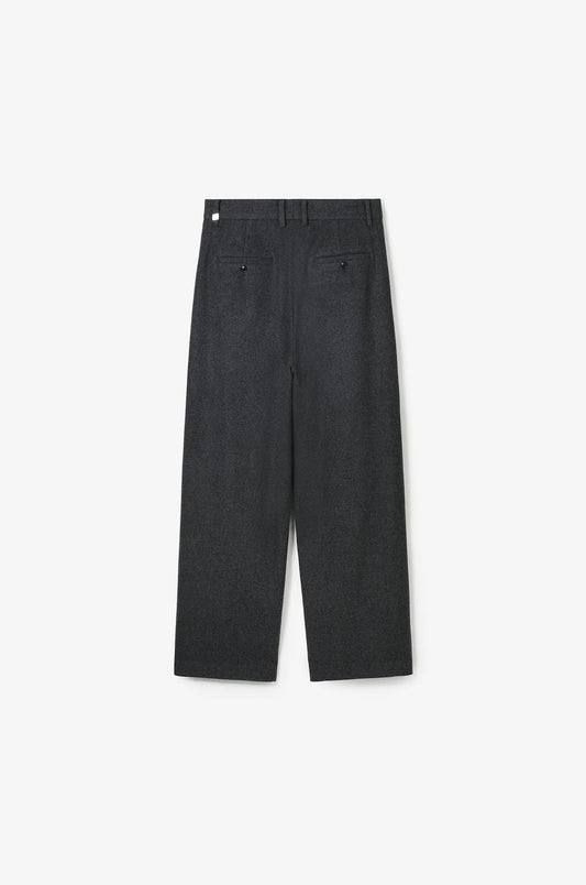 WOOL DOUBLE TUCKED WIDE PANTS