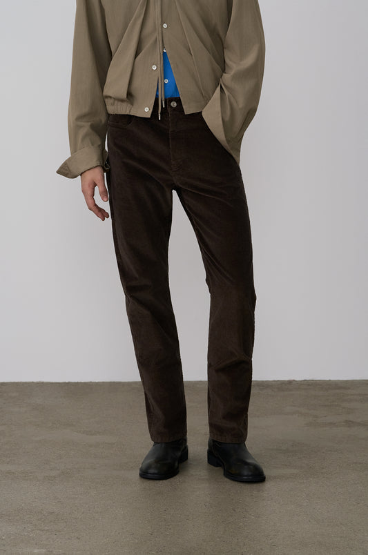 CORDUROY SLIM STRAIGHT PANTS